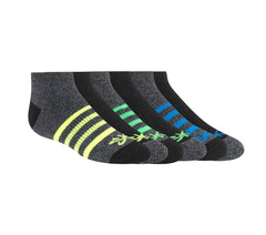 6 Pack Low Cut Marled Stripe Socks | Skechers Kids