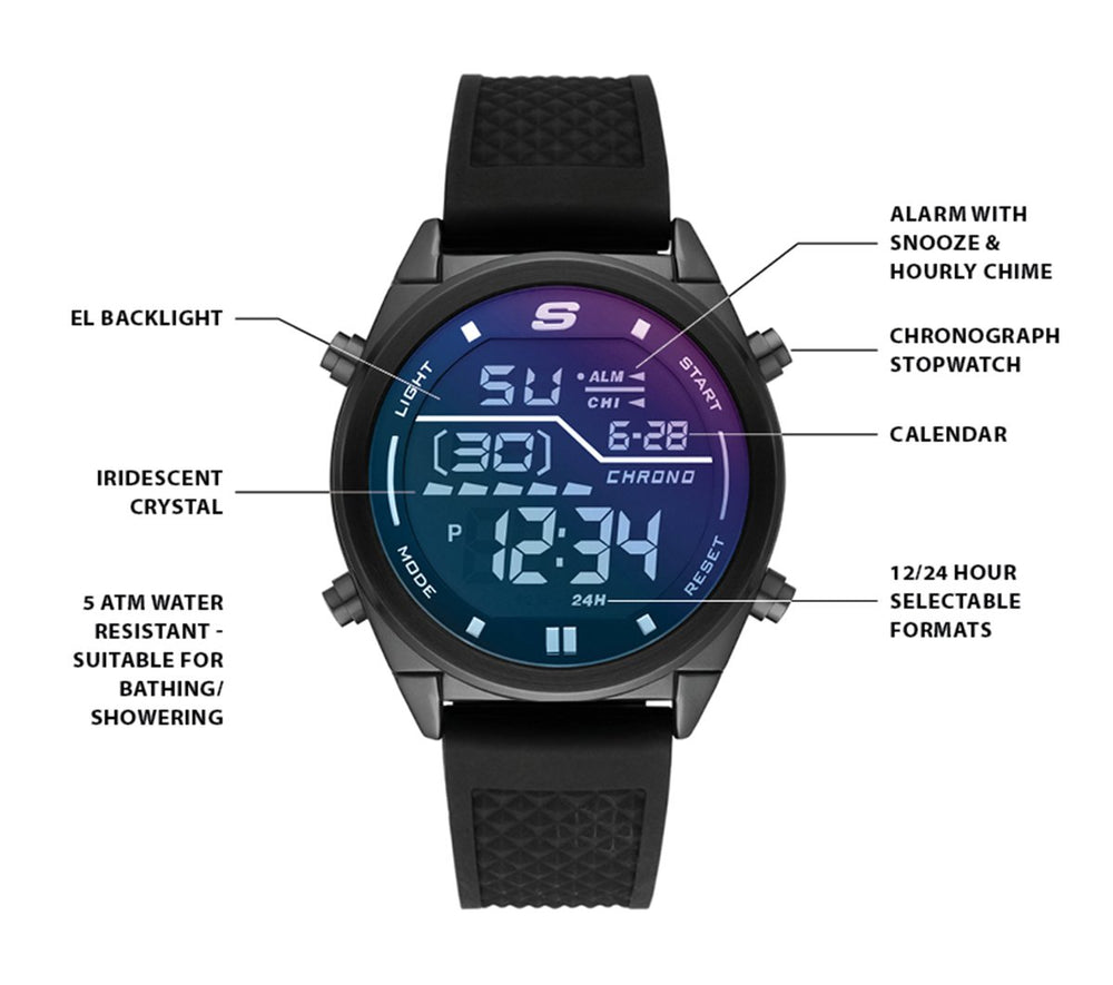 Accessories Blue Face Digital Watch | Skechers Men