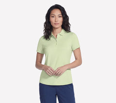 Short Sleeve On The Green Striped Polo | Skechers Women