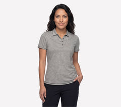 Short Sleeve On The Green Striped Polo | Skechers Women