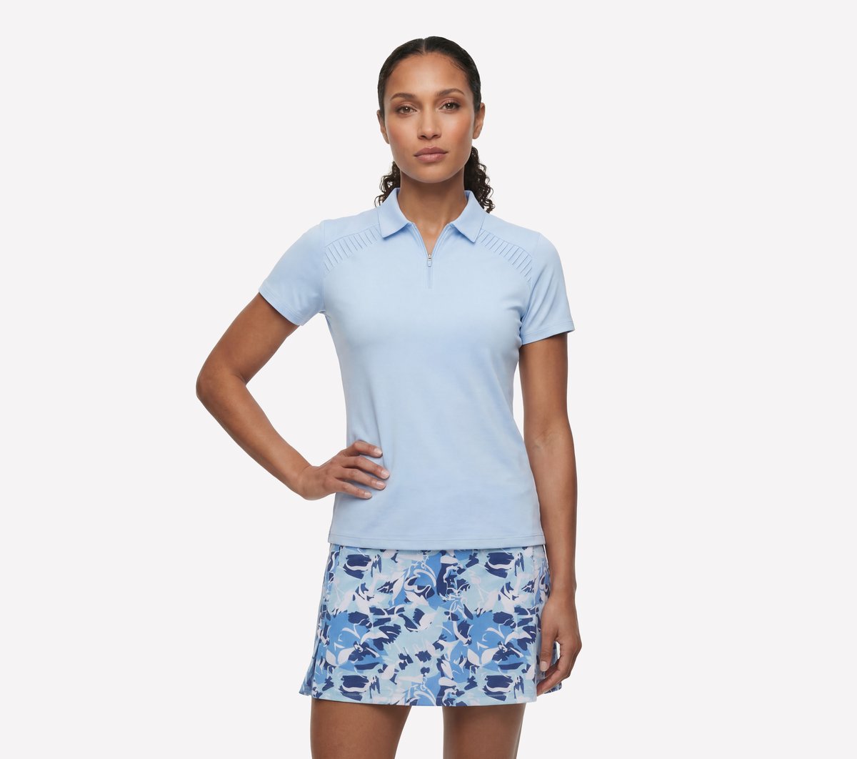 GO GOLF Short Sleeve Birdie Zip Front Polo | Skechers Women