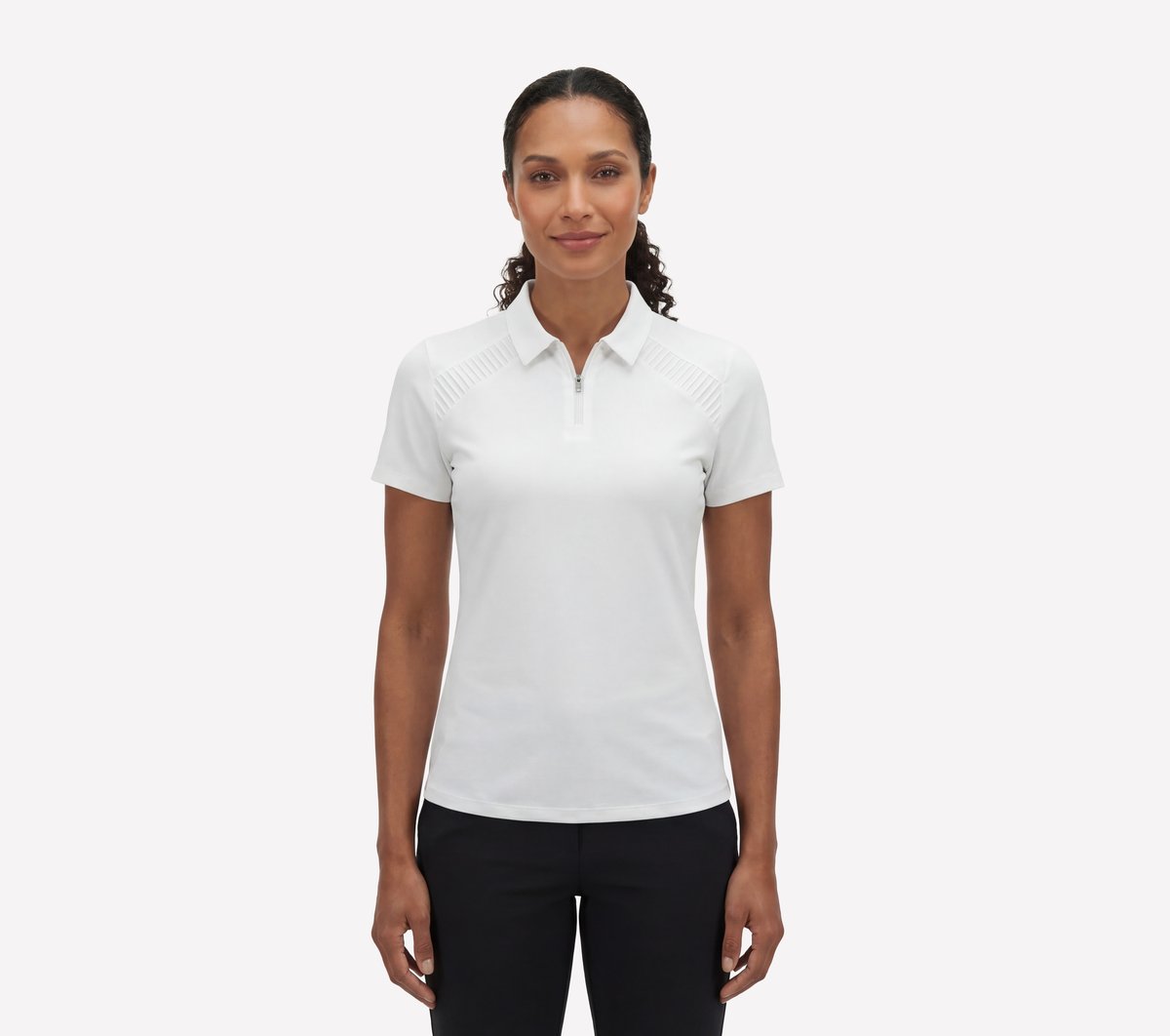 GO GOLF Short Sleeve Birdie Zip Front Polo | Skechers Women