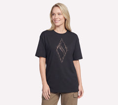 Gold Splatter Diamond Short Sleeve Tee | Skechers Women
