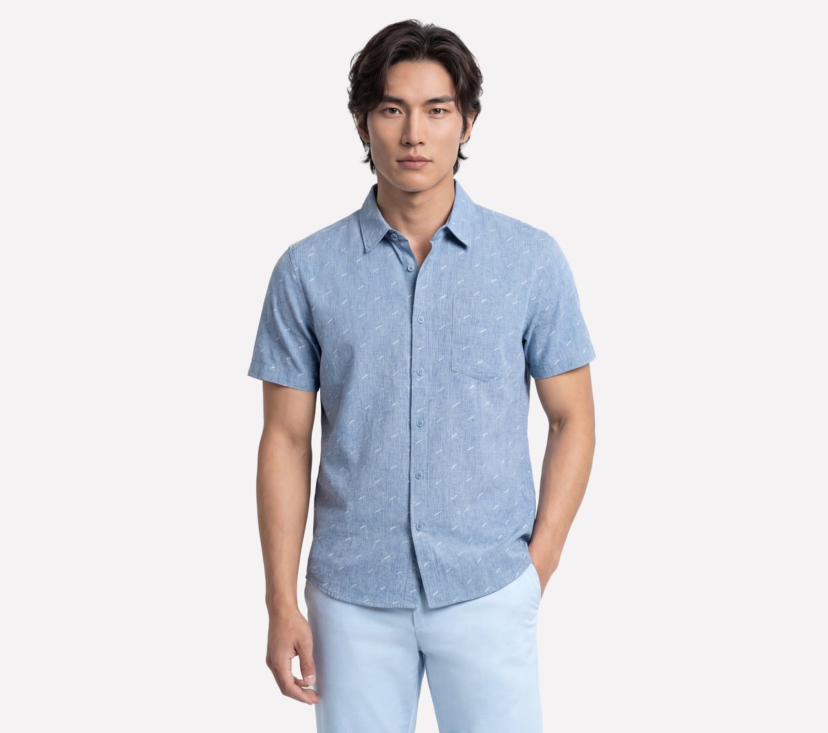 The GO WALK Air Printed Short Sleeve Shirt | Skechers Men