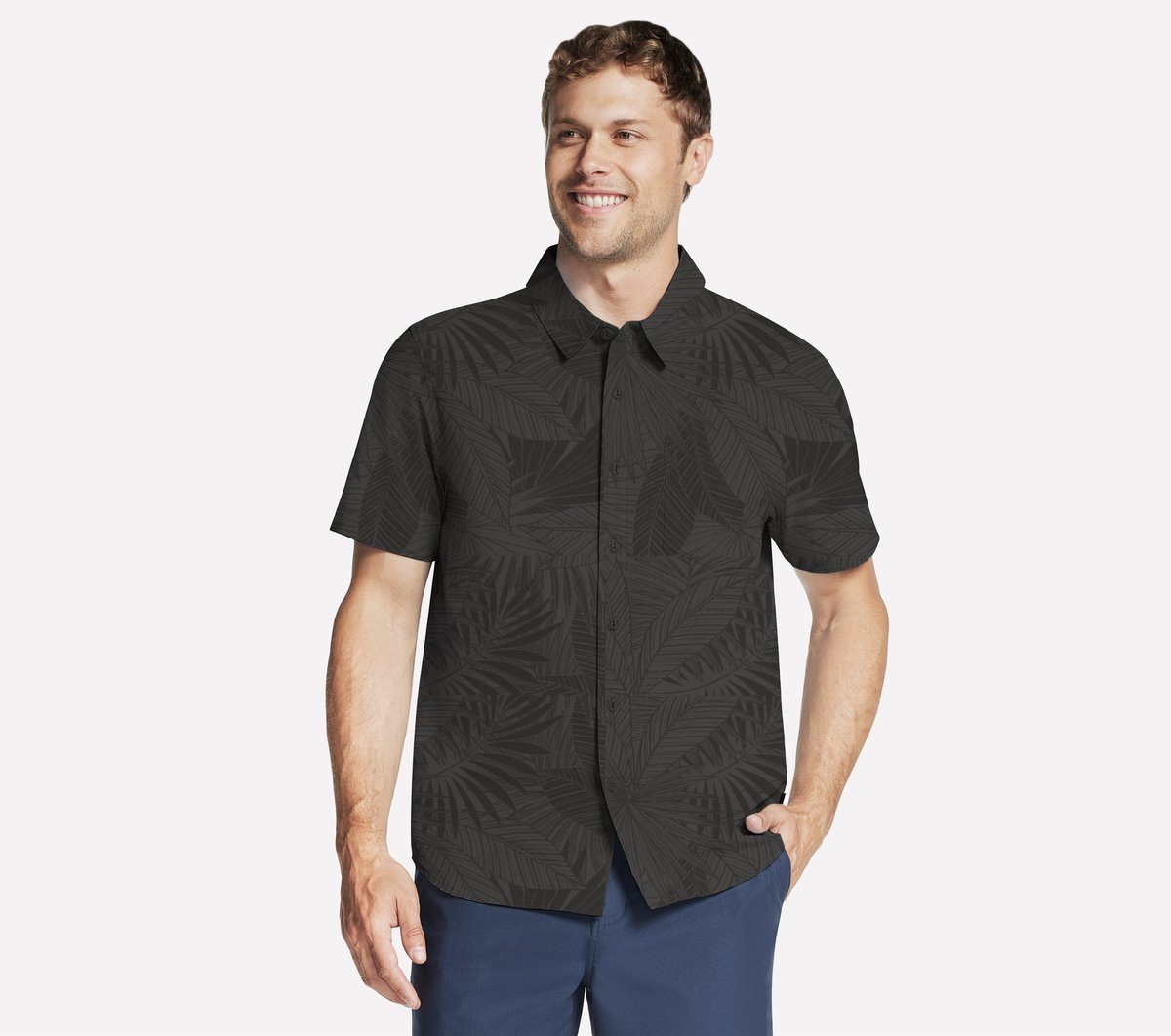 The GO WALK Air Printed Short Sleeve Shirt | Skechers Men