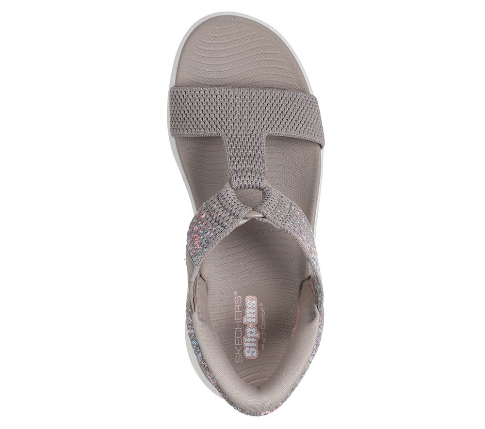 Slip-ins: GO WALK Massage Fit Sandal - Confetti Sky | Skechers Women