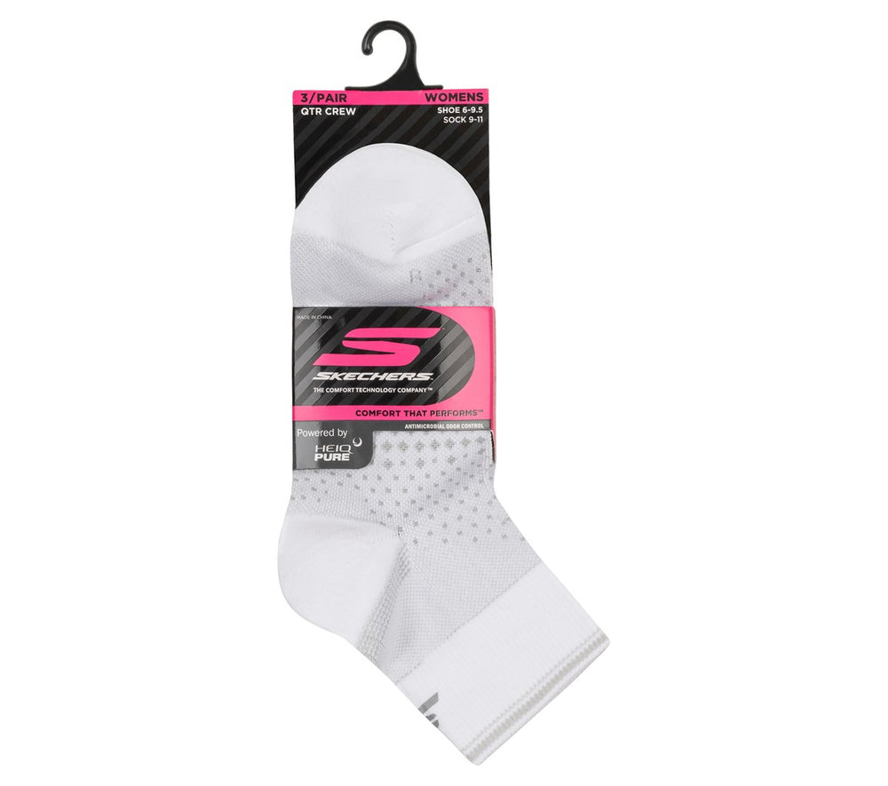 3 Pack Women's Reflective Performance Quarter Socks | Skechers Women