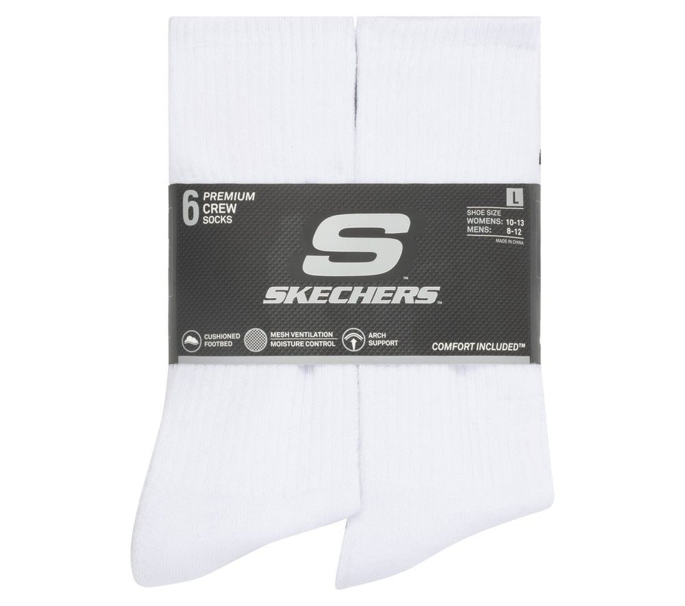 6 Pack Large Core Crew Socks | Skechers Men