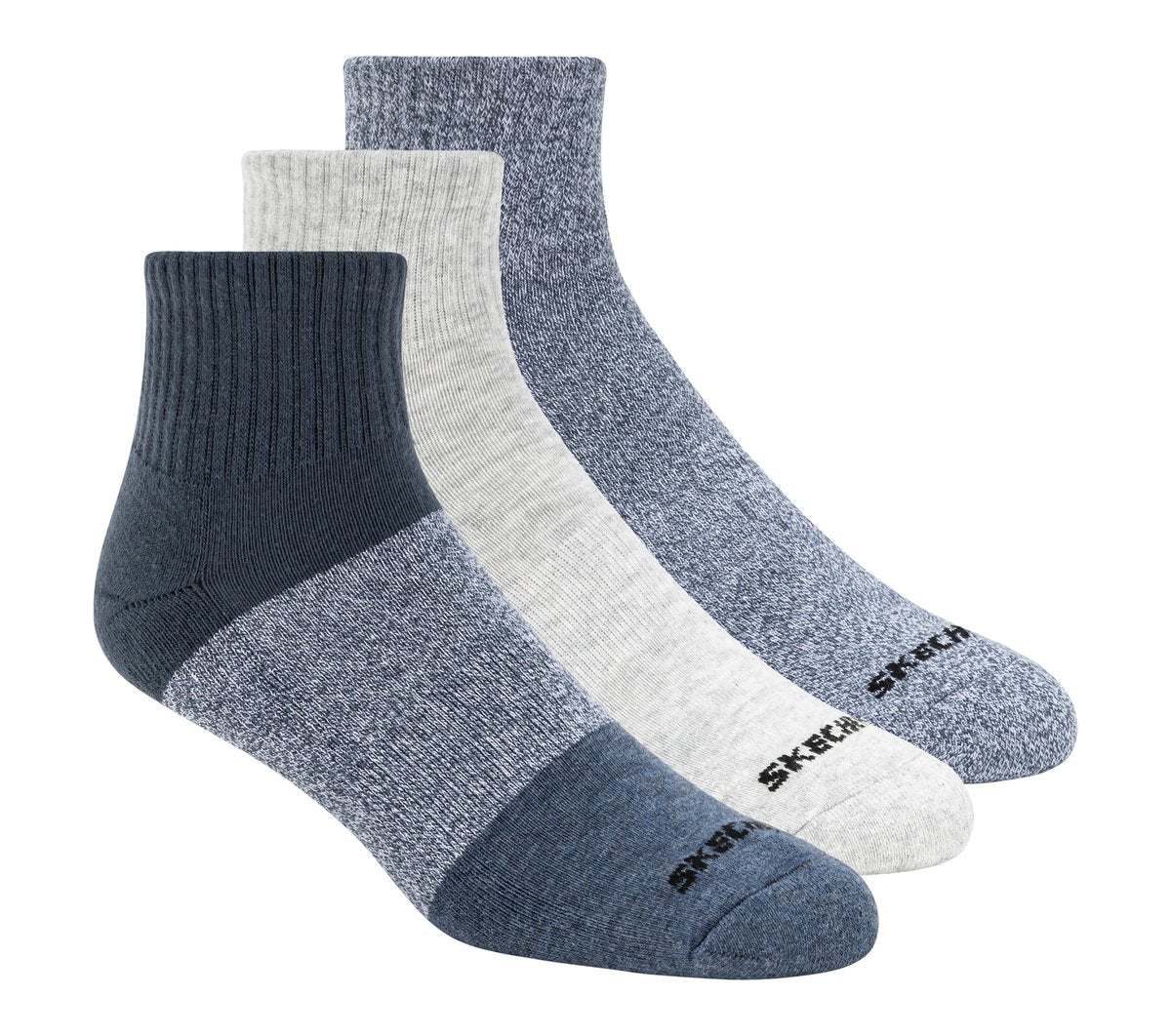 3 Pack Men's Colorblock Quarter Socks | Skechers Men