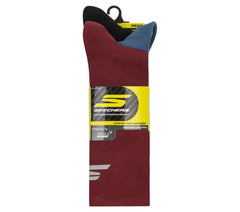 3 Pack Men's Reflective Performance Half Terry Crew Socks | Skechers Men
