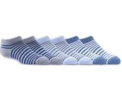 6 Pack Striped No Show Socks | Skechers Kids