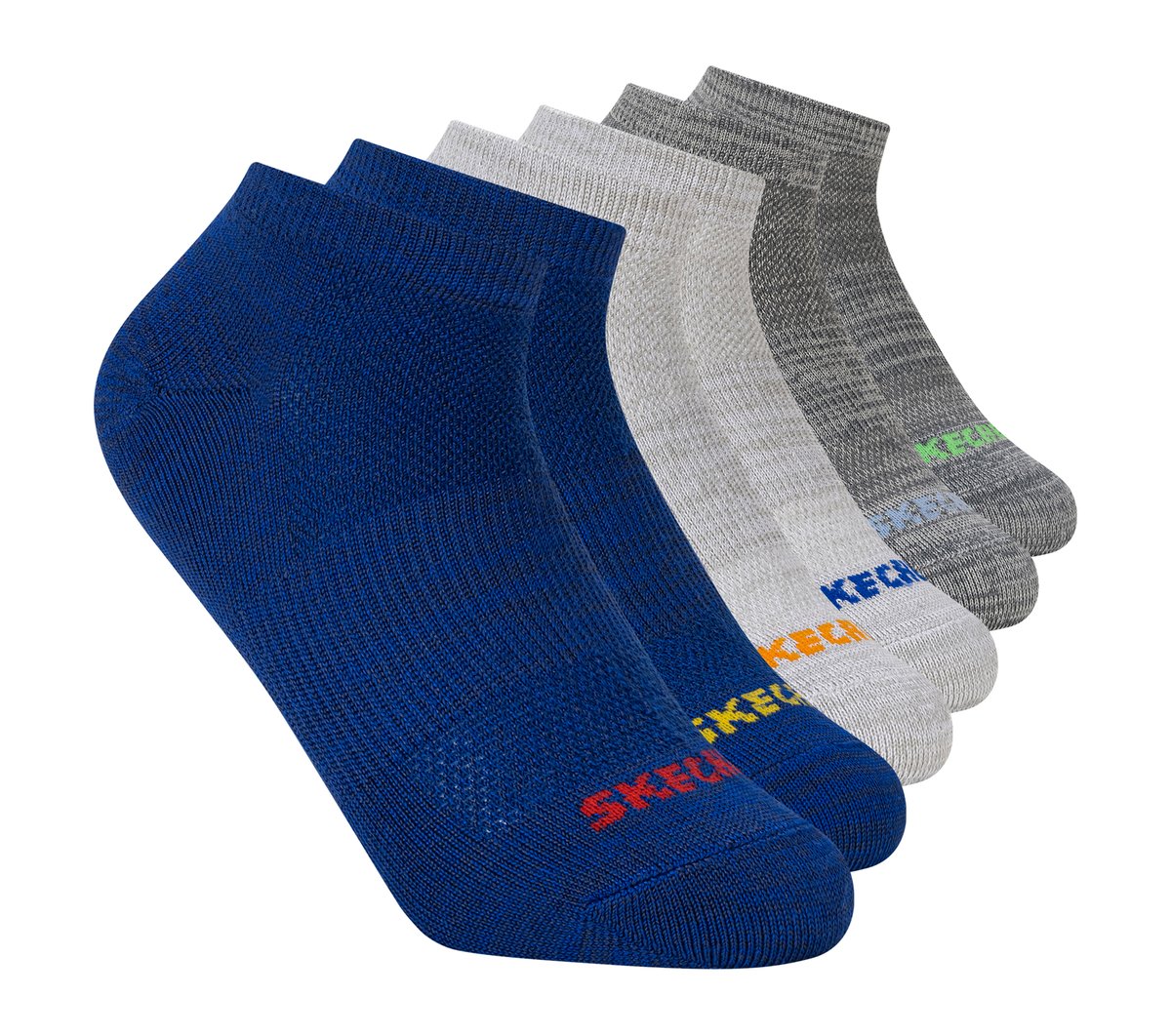 6 Pack Low Cut Non Terry Socks | Skechers Kids